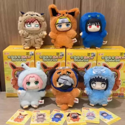 Bandai EAKI Naruto Blind Box Shippuden Party Series Uzumaki Stuffed Plush Bag Pendant Ornament Doll Toy Collection Birthday Gift