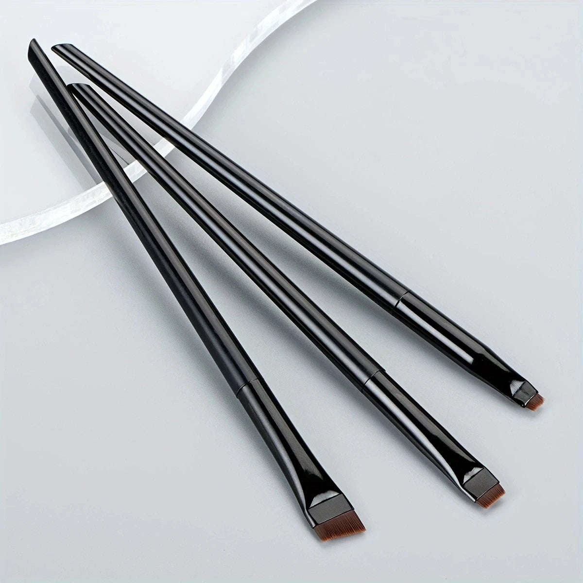 Ultra-Thin Eyebrow Brush Set -3Pcs Angled Precision Eyeliner MakeupBrushes, Synthetic Bristles Slanted Eyeshadow Eye Brow Tintin