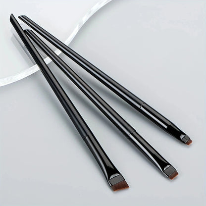 Ultra-Thin Eyebrow Brush Set -3Pcs Angled Precision Eyeliner MakeupBrushes, Synthetic Bristles Slanted Eyeshadow Eye Brow Tintin