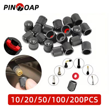 PINMOAP Valve Cap Tire Valve Dust Cover With Built-In Seal Suitable For Universal Valve Caps For Automobiles Motorcycles Bicycle