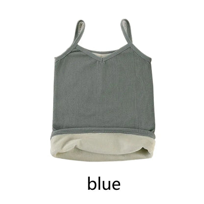 T-shirt Sleeveless Tops Women Winter Warm Underwear Solid Color Thermal Casual Nightwear Sexy Elasticity Female Thin Velvet