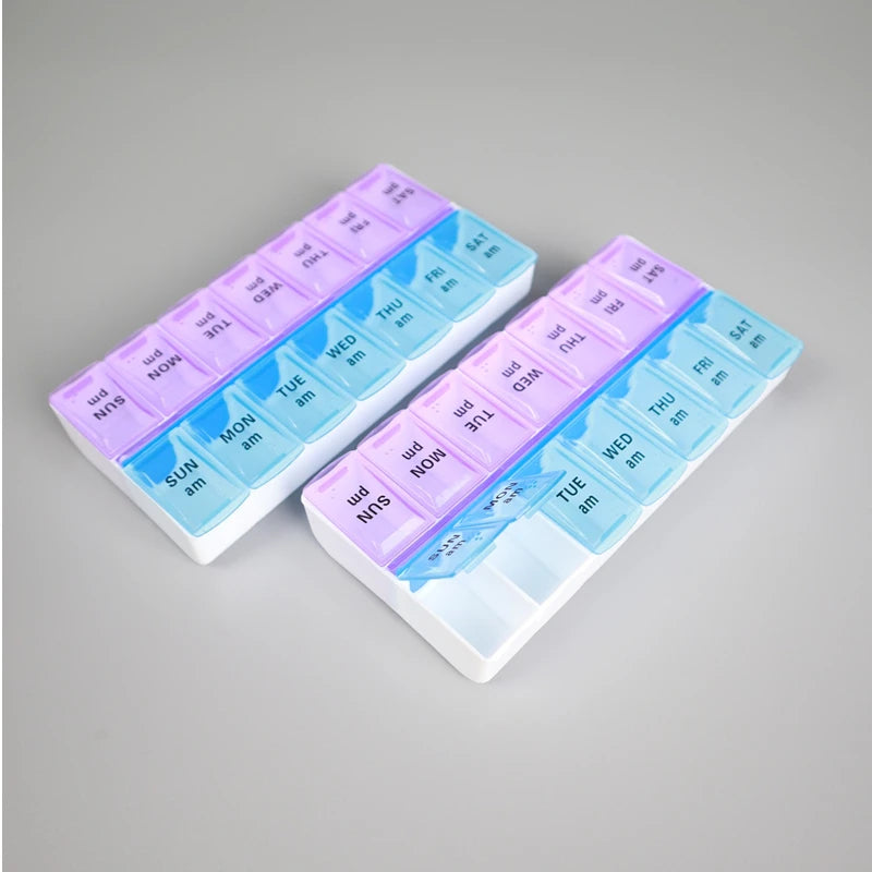 Weekly 14 Grids 7 Days Pill Box Portable Travel  Cases Organizer Pill Container Storage Tablets Vitamin Medicine