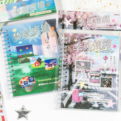 2Style 30 pieces/bag Time Reshaping Cut Film Coil Sticker Book Handbook Material Sticker DIY Photo Frame Scrapbook Notebook Cup