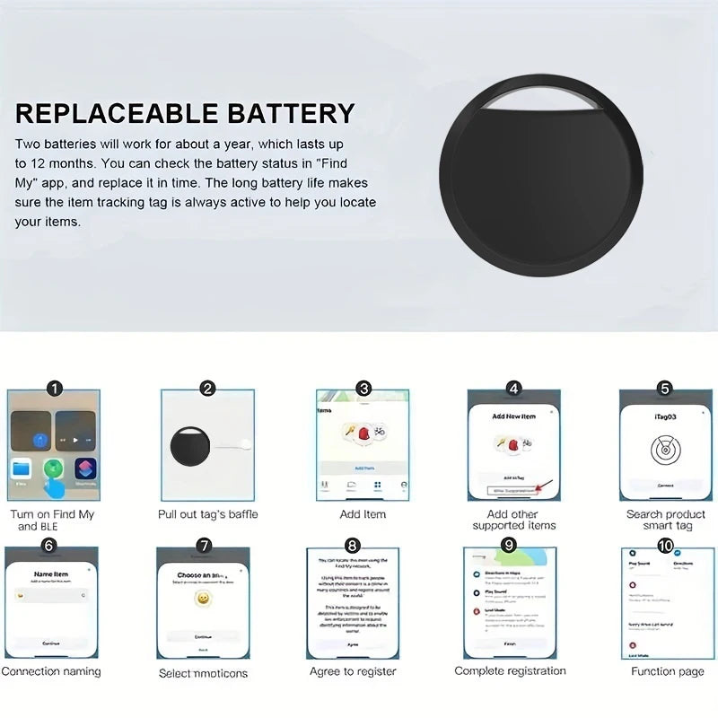 5-pack Smart Air tag(only IOS),Work with Apple Find My (iOS only), GPS Global positioning Smart tracker for key bag car wallet