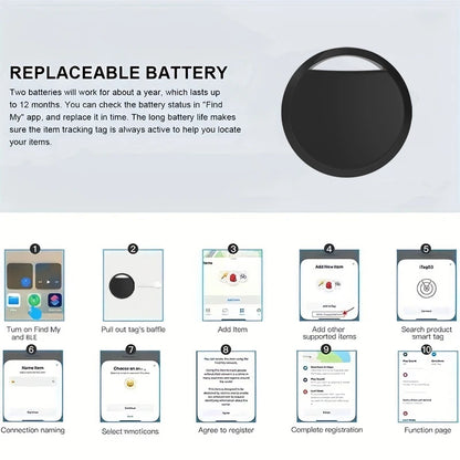 5-pack Smart Air tag(only IOS),Work with Apple Find My (iOS only), GPS Global positioning Smart tracker for key bag car wallet