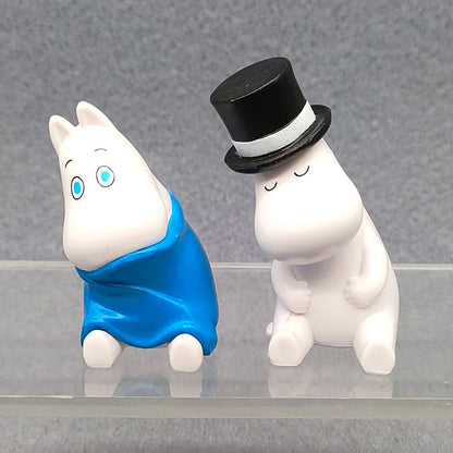 Moominses Shoulder-to-shoulder Sitting Doll Hippo Model Action Figures Collectible Desktop Ornaments