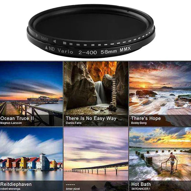 Digital SLR Camera Filter Dimmer Fader Variable ND Filter Adjust ND2 to ND400 Neutral Density for Camera Lens 37-82mm