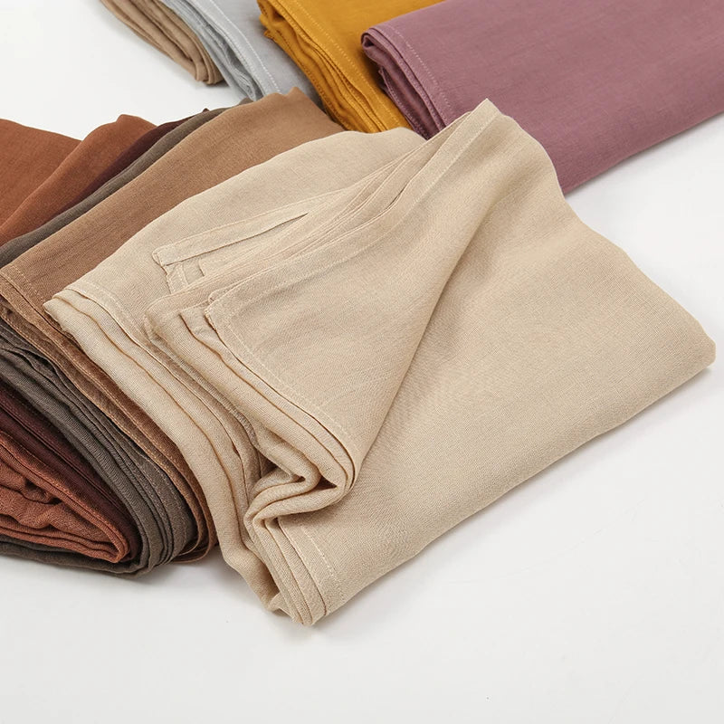 Fashion Modal Hijab Rayon Cotton Shawls Muslim Hijabs For Women Plain Scarf Big Size Headscarf Islamic Turban Headband 190*85cm