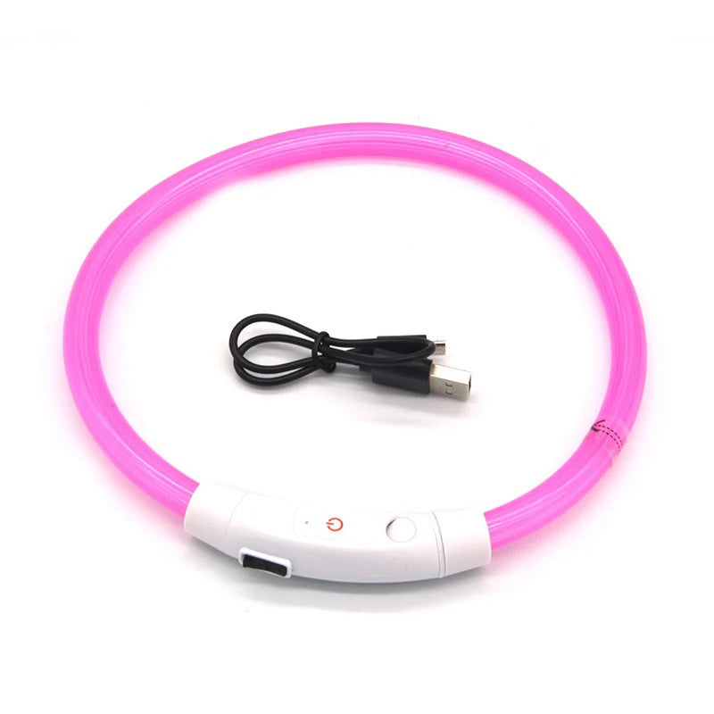 New Dog Luminous Collar Bright Dog Collar Glowing Led Light Dog Collar Light Night Safety GXQ02