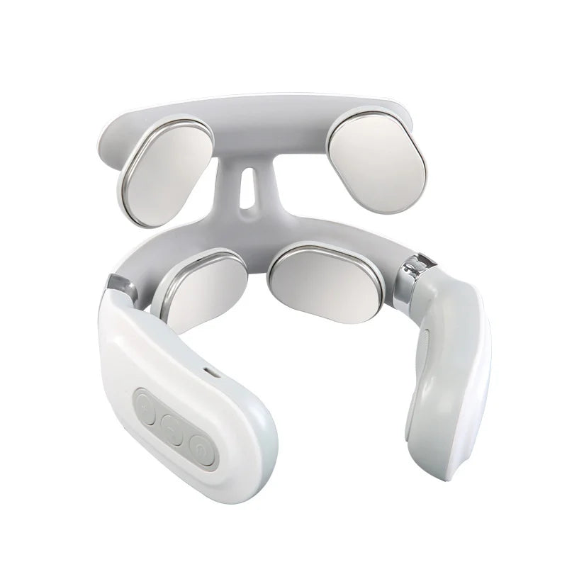 4-head Neck Massager USB Rechargeable Cervical Massager with Heat Electric Neck Massager Relaxation Gifts for Women Men Dad Mom