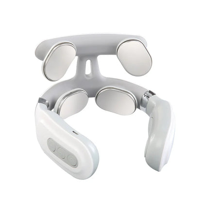 4-head Neck Massager USB Rechargeable Cervical Massager with Heat Electric Neck Massager Relaxation Gifts for Women Men Dad Mom