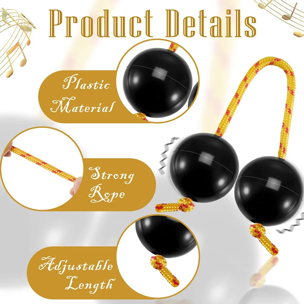 2pcs Kashaka Rhythmic Balls,Portable Kashaka Rhythmic Shaker,Single Hand Percussion Instruments,For Kid Adults Beginners