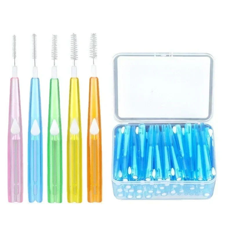 30Pcs/Box Toothpick Dental Interdental Brush 0.6-1.5Mm Cleaning Between Teeth Oral Care Orthodontic I Shape Tooth Floss
