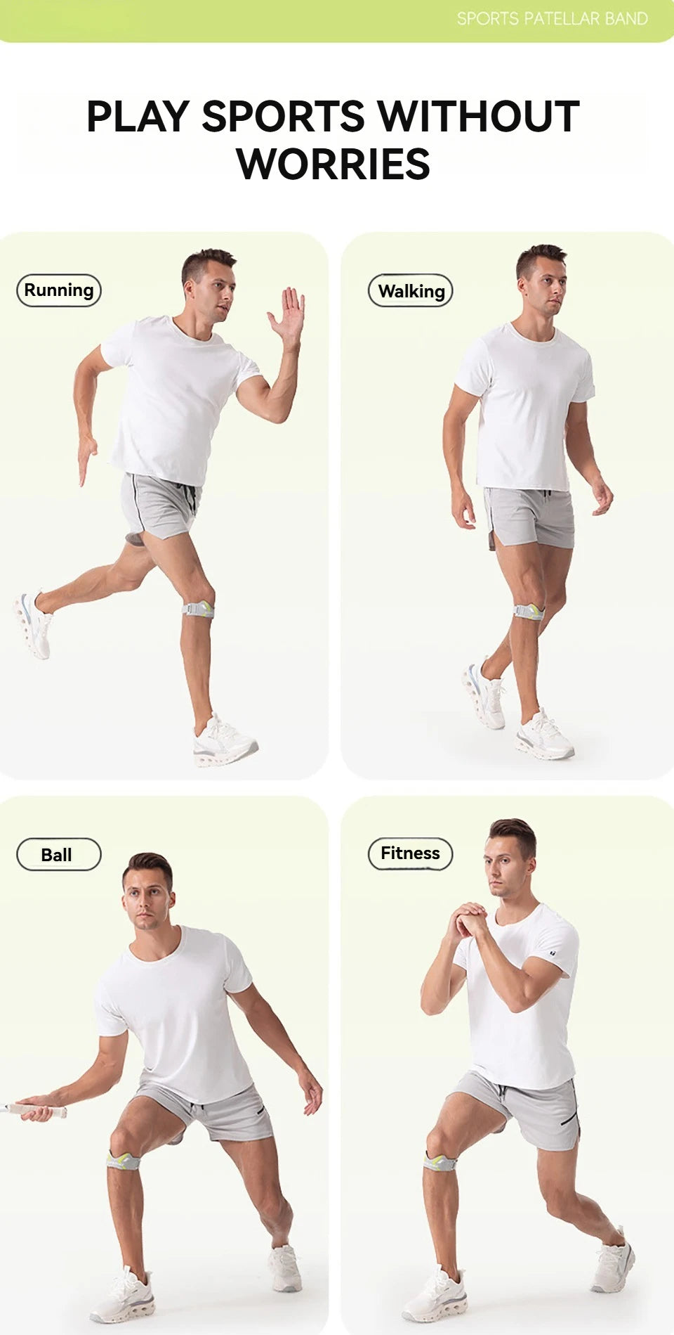 GTUBIKE 1PCS Patella Band Protection Kneecap Knee Tendon Support Strape Brace Adjustable Absorption Compression Pad Basketball
