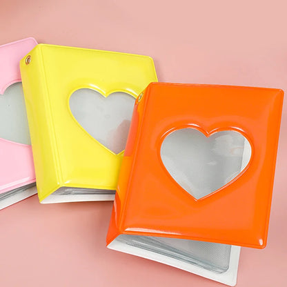 A5 Kpop Photocard Holder Binding Photo Cards Holder in Polaroid Album Book 3 Inches Heart Photo Card School Stationery Binder