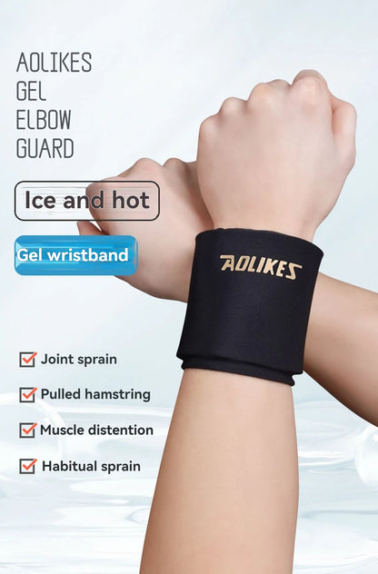 AOLIKES 1PCS Hot and Cold Relief Gel Knee Sleeve,Heat or Ice Therapy for Knee Relief,Contoured Hydrogel Design for Comfort