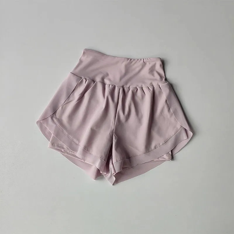 Summer Women's Sports Shorts Mesh 2 In 1 Quick-dry Yoga Shorts Breathable Fitness Shorts High Waist Fitness Running Shorts