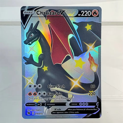 PKM Holographic Flash Proxy Cards Celebi Sylveon Vmax Calyrex Leafeon Charizard  PTCG PROXY Card The Best Gift for Collectors