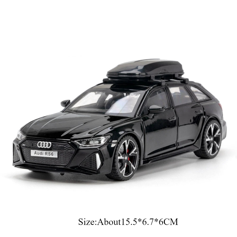 1:32 RS6 RS7 Alloy Miniature Models Diecast Car Toys 6 Doors Opened Sound Light Pull Back Metal Vehices Children's Holiday Gifts