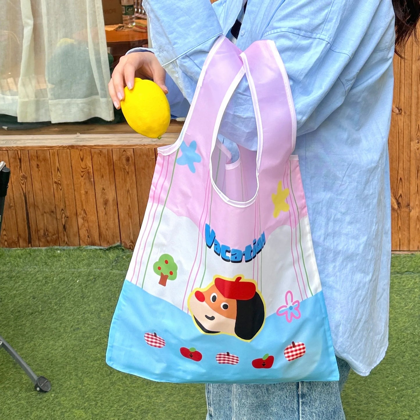 Cute Shopping Bag Large Capacity Supermarket Eco-Friendly Bag Foldable And Easy To Carry Bag Together