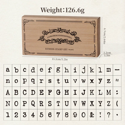 Journal GO 70pcs/set Wooden Rubber Alphabet Letter Number Stamp Set for Card Collage Junk Journal Scrapbooking DIY Standard Seal