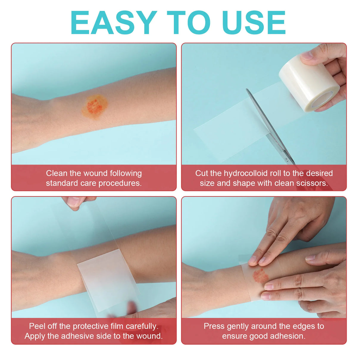 1 Roll Hydrocolloid Band Aid Dressings For Effective Wound Care Extra Thin Soft Waterproof Self-Adhesive Scar Cover Tape