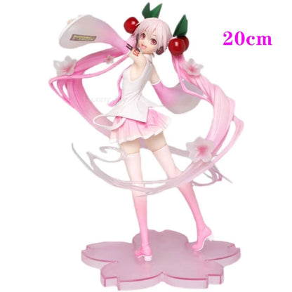 Anime Figure Cherry Blossoms Dress Action Figures Kawaii Swimsuit Vocaloid PVC Collectible Model Toys Girl Gift