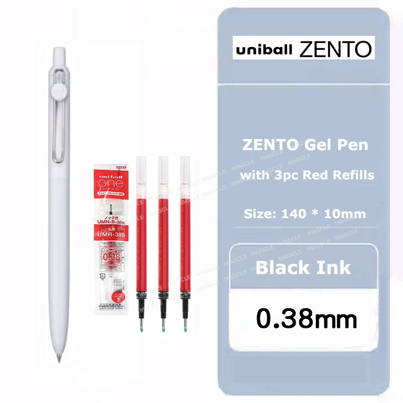 uniball ZENTO Standard 0.38/0.5mm Gel Pens,Water-Based Smooth Writing Roller Ball Pens Fit for a variety of occasions Stationery