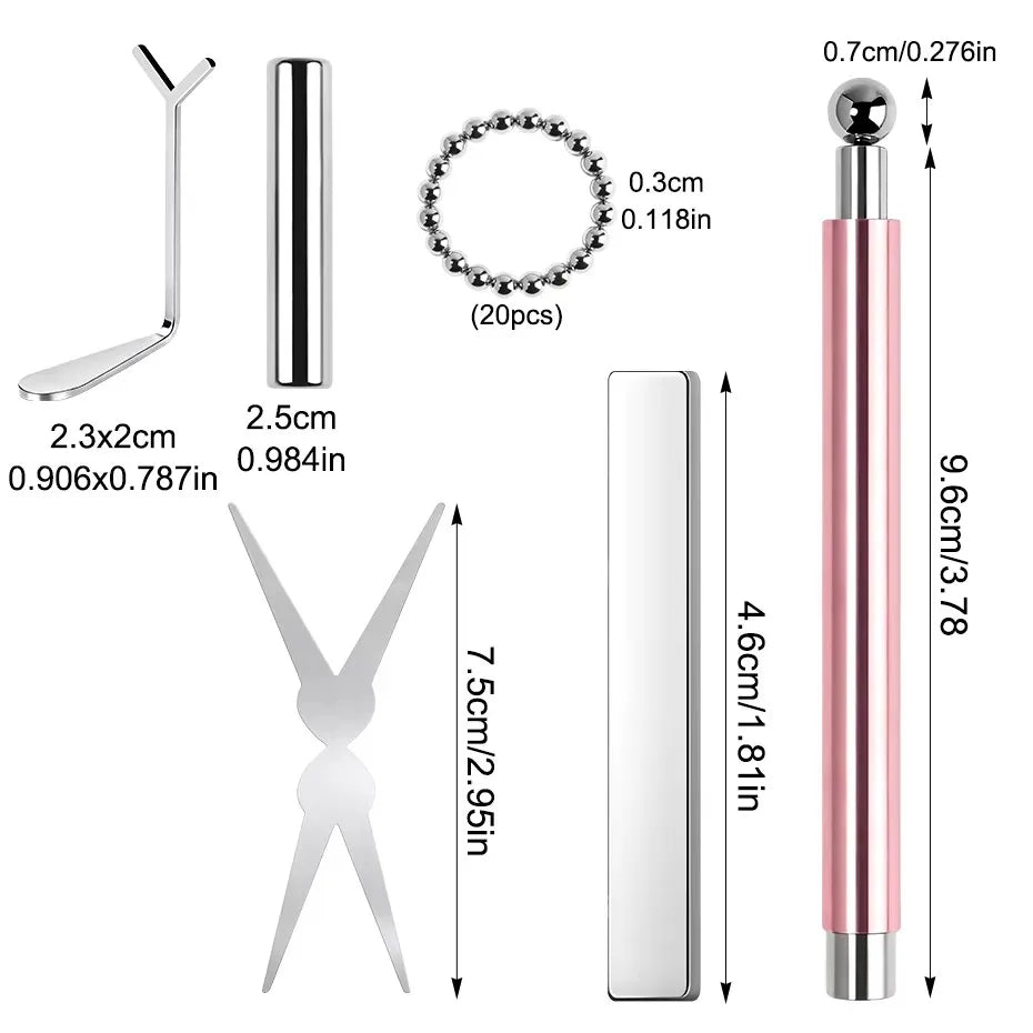 6Pcs Nail Magnet Tool Set Cat Eye French Tips Cat Eye Heart Magnets Nail Magnet Stick Cat Eye Gel Polish Magnets Tools Manicure