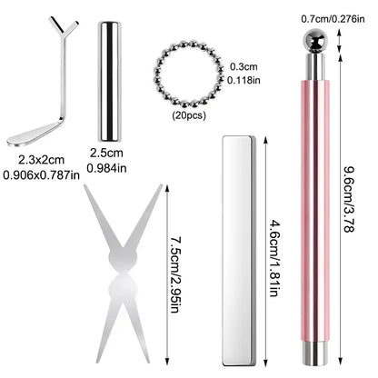 6Pcs Nail Magnet Tool Set Cat Eye French Tips Cat Eye Heart Magnets Nail Magnet Stick Cat Eye Gel Polish Magnets Tools Manicure