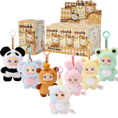 New Cute Milk Candy Capybara Elephantidae Panda Anime Figure Plush Pendant Backpack Decor Blind Box Surprise Toys Birthday Gifts