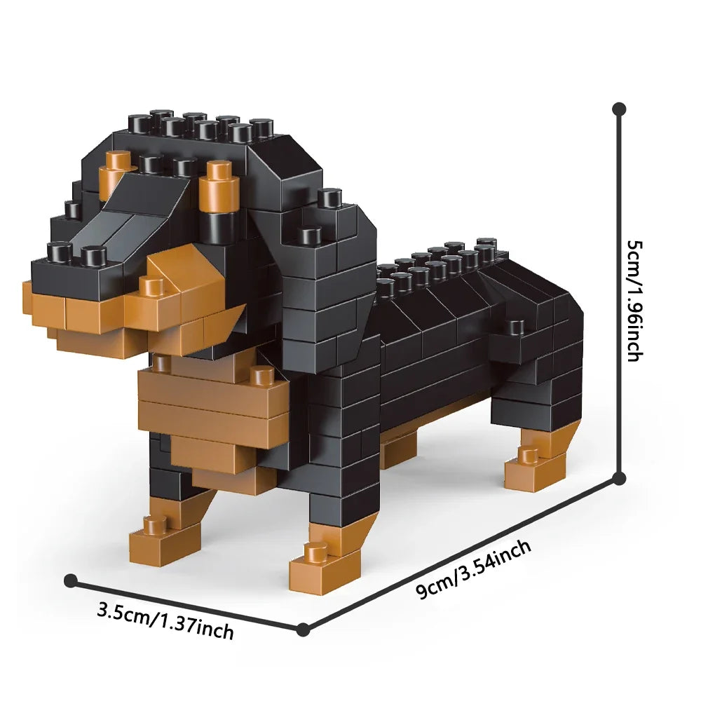 Knew Built Super Mini Dogs Dachshund Building Blocks Toys Kit: Corgi, Poodle & Entry-level Learning, Interactive Playtime, Gift