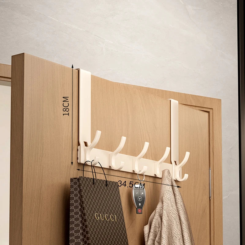 Over the Door Storage Organizer Hanger Clothes Hooks Behind The Door Wall Hanger Hooks No Punch Coat Rack Home Storage Door Hook