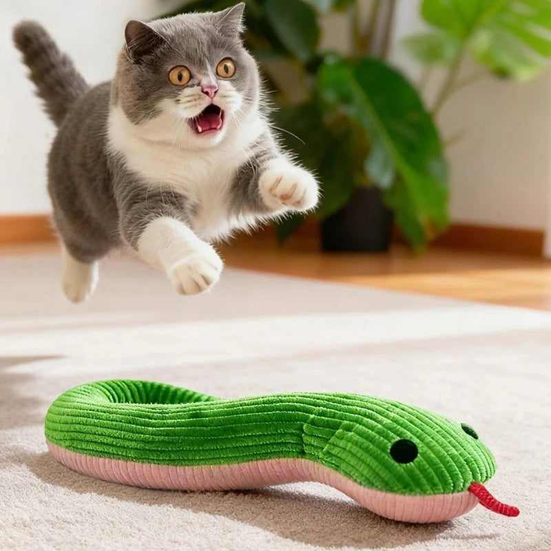 16.5 Inches Dog Toy Snake Interactive Toy Kitten Kick Toy Interactive Pet Toy for Indoor Cats Pet Supplies