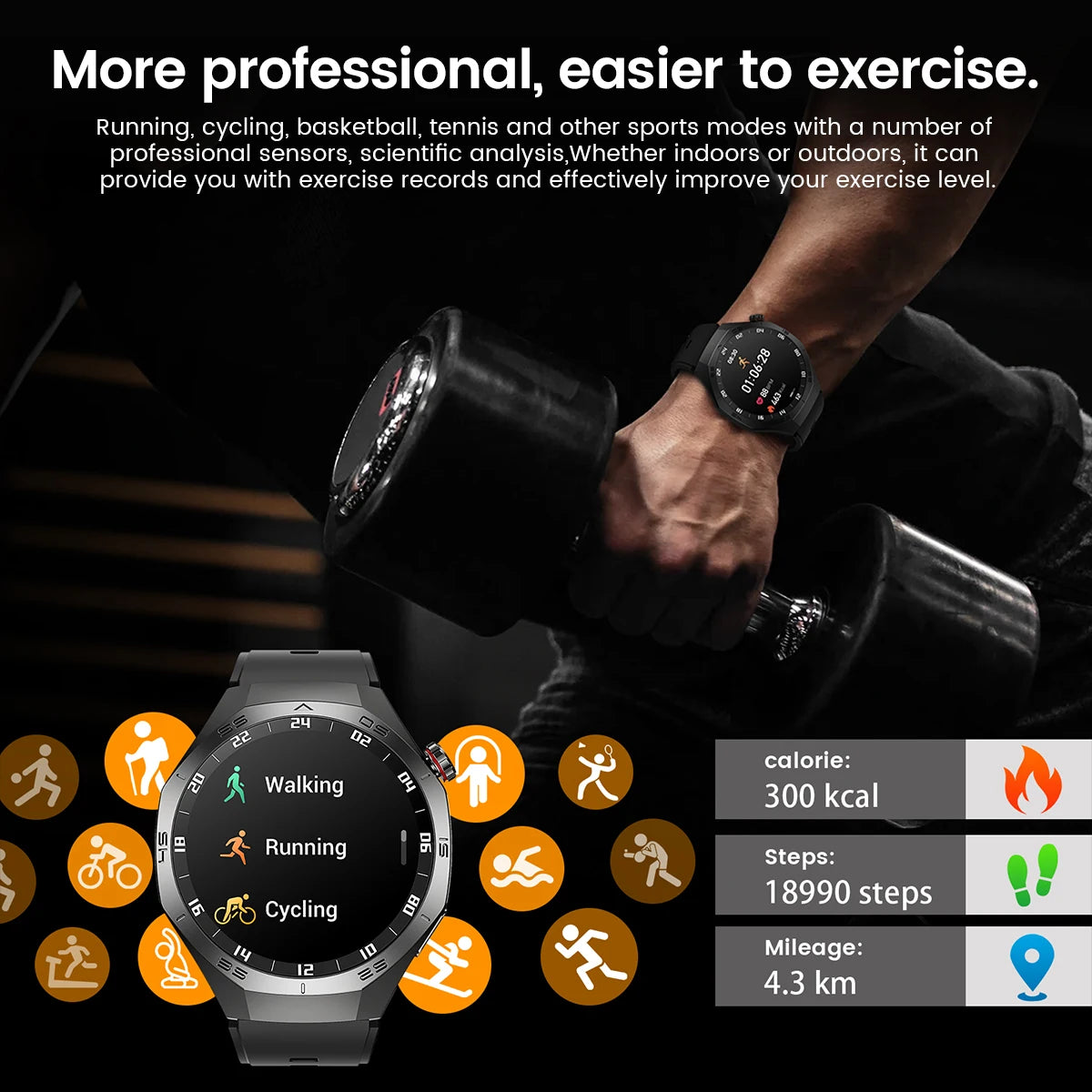 2025 New GT5 Pro Smart Watch Men AMOLED Screen GPS Motion trajectory Heart Rate Monitr Bluetooth Call SmartWatch Waterproof Band