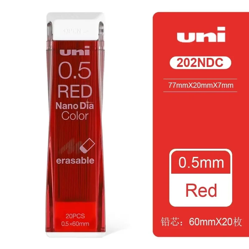 Japan Uni Nano Dia Color 0.5-202NDC Colored Mechanical Pencil Leads Refills 0.5mm Writing Supplies 202NDC