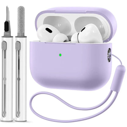 For 2025 Apple  AirPods Pro 3 protective case soft skins case with cleaning kit and lanyard  For AirPod Pro3 [visible front LED]