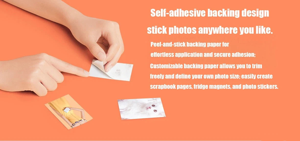 Original 100% Xiaomi ZINK Pocket Printer Paper Self-adhesive Photo Print 50pcs Sheets Xiaomi 3-inch Mini Pocket Photo Printer CN