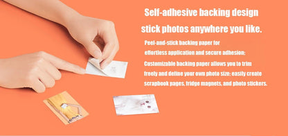 Original 100% Xiaomi ZINK Pocket Printer Paper Self-adhesive Photo Print 50pcs Sheets Xiaomi 3-inch Mini Pocket Photo Printer CN