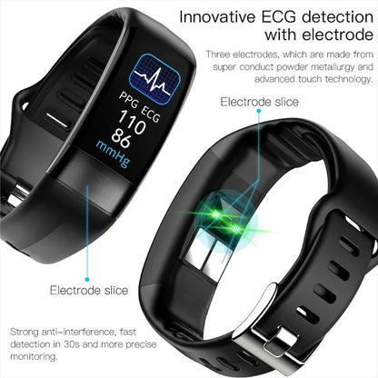 ECG+PPG Smart Wristband Fitness Tracker for Women Men Calorie Blood Pressure Waterproof Sport Smartband Health Smartwatch