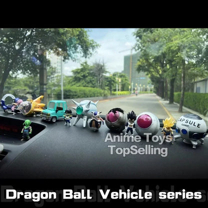 10cm/3.93in Anime Dragon Ball Z 2pcs/set Capsule Spaceship Vegeta Goku space pod Figure PVC Goku Collectible Model Toys Gifts