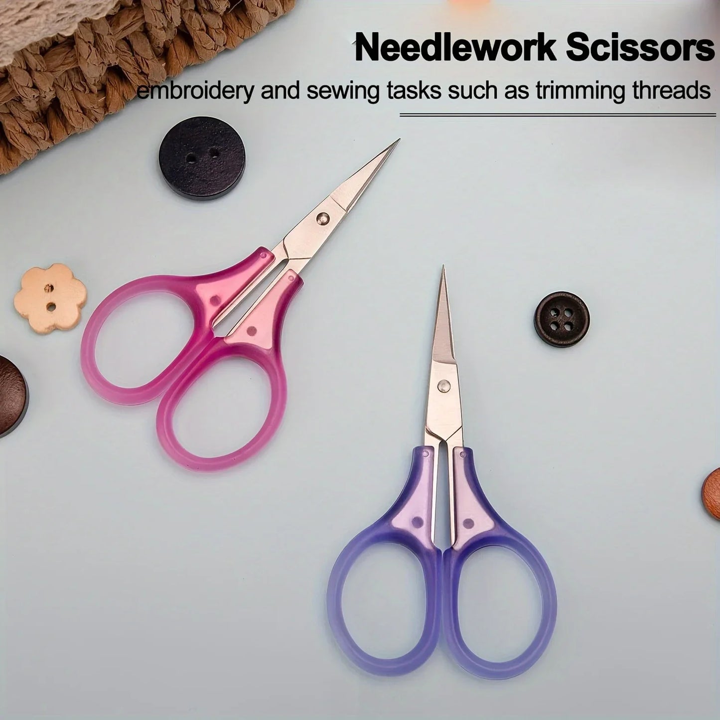 1pc Compact Precision Craft Scissors Sharp Stainless Steel Blades with Protective Cap, Tsa-Approved for Travel Stationery