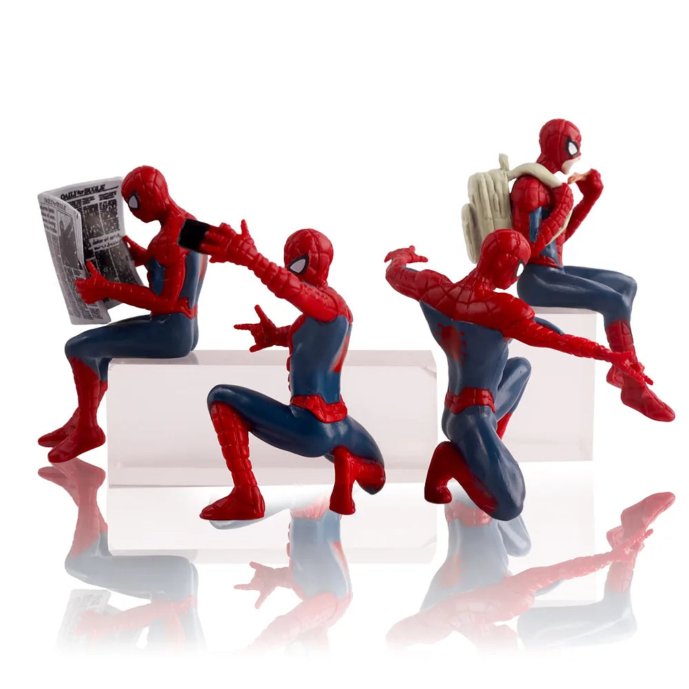 4PCS Hasbro Marvel Spider Man Superhero Spiderman 7-9cm Action Figure Spider-Man Anime Collection Mini Toys Model Children Gift
