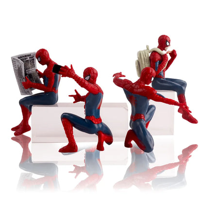 4PCS Hasbro Marvel Spider Man Superhero Spiderman 7-9cm Action Figure Spider-Man Anime Collection Mini Toys Model Children Gift