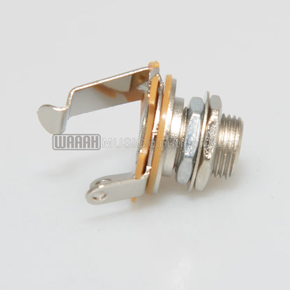 1pcs Electric Guitar Input Jack For Electric Guitar & Bass Guitar 1/4"" (6.35mm) Mono Jack Socket Chrome Nut & Washer