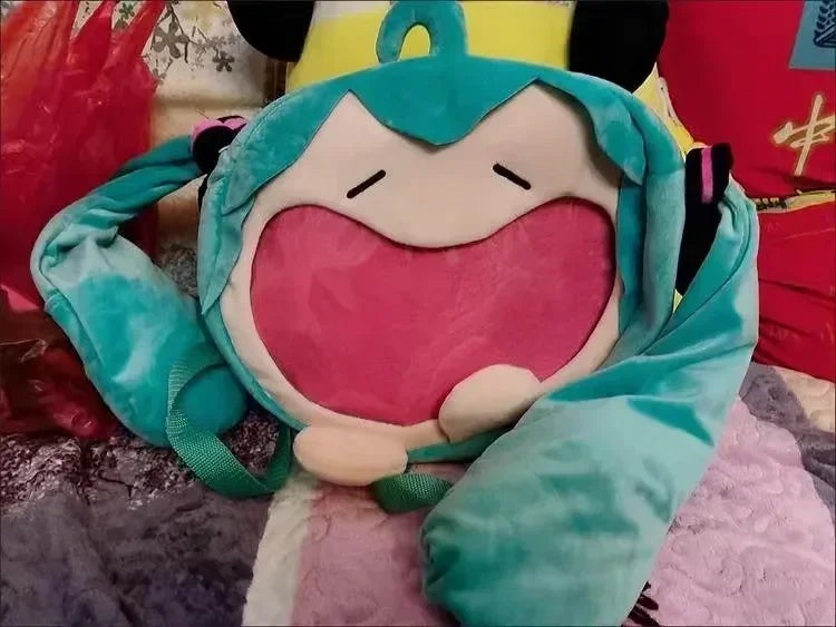 Hatsune Miku Shoulder Bag New Backpack Cute Anime Girl Plush Cartoon Kawaii Knapsack Student Bag Packet Kids Gifts Toys