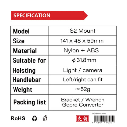 CYCLAMI S2 Bike Computer Mount Mountain Road Bicycle GPS Headlight Holder Bracket Support For GARMIN XOSS IGPSPORT Magene Coospo