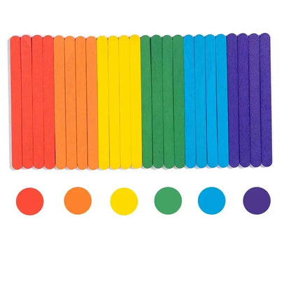 Kids Rainbow Stick Thinking Puzzle Wooden DIY Ice Cream Stick Puzzle Challenge Table Games Montessori Educational Children Toys