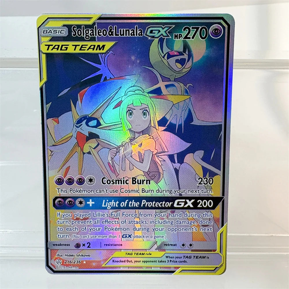 PKM Proxy Card Holographic Rayquaza VMAX Deoxys Reshiram&Charizard Sylveon GX Hobbies Rare Collection Battle Cards Toys Gifts