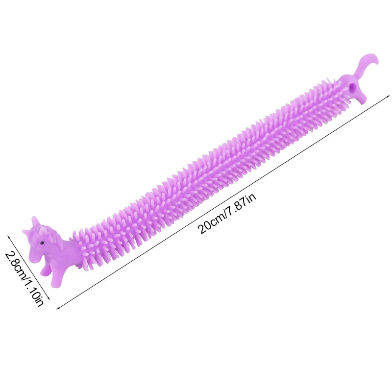 6-24pcs Funny Unicorn Pull Worm Stretch String TPR Rope Kids Birthday Party Favors Gift Children Stress Relief Fidget Toys